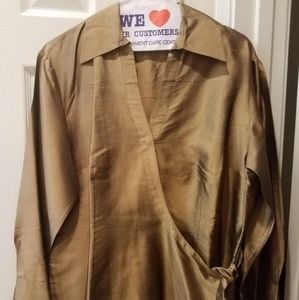 Bronze Side Tie Blouse
